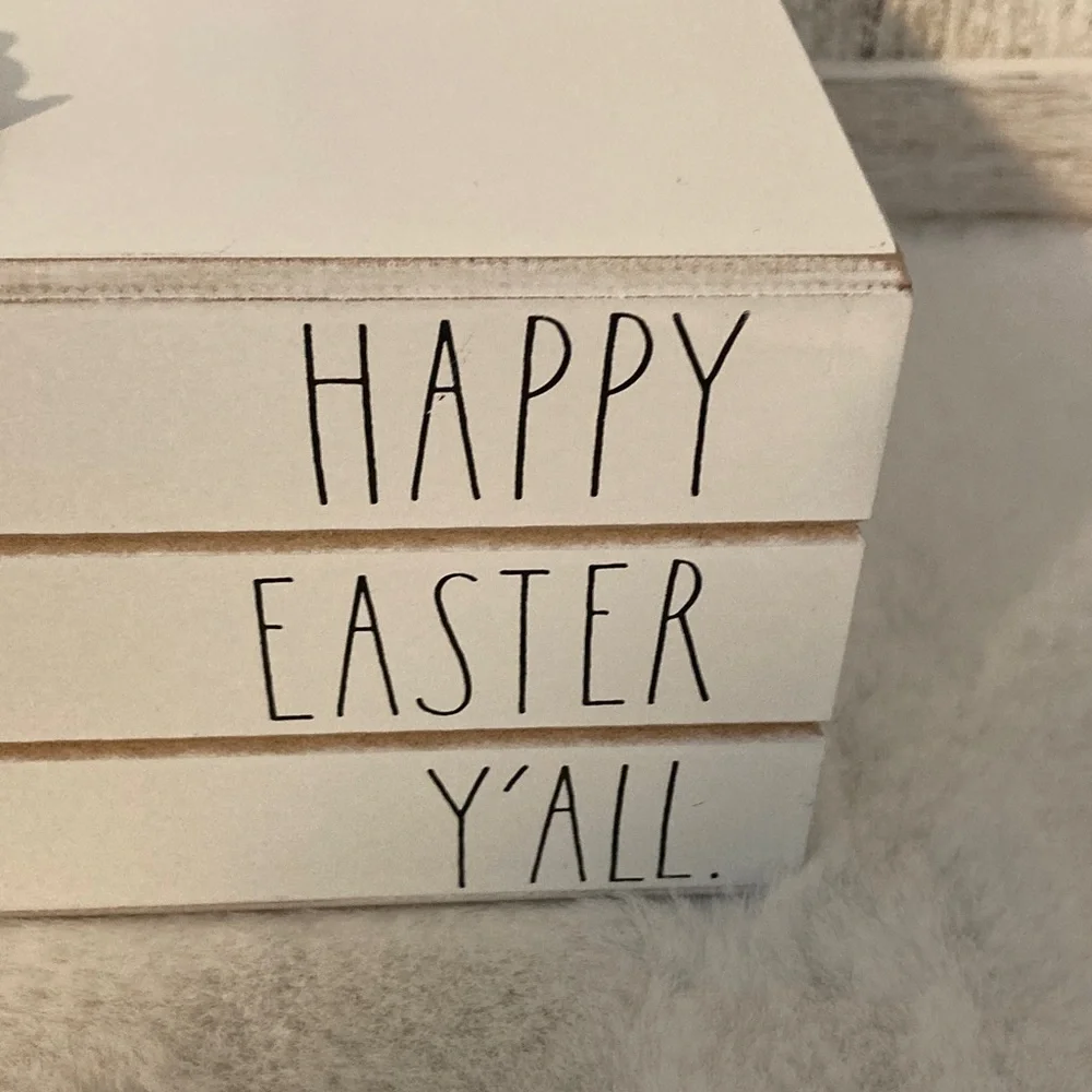 Rae Dunn Happy Easter Y’All Faux Stacked Books